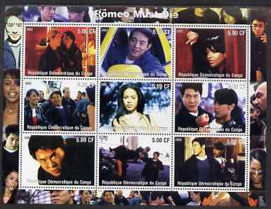 Congo 2002 Romeo Must Die perf sheetlet containing set of 9 values unmounted mint. Note this item is privately produced and is offered purely on its thematic appeal, stamps on , stamps on  stamps on films, stamps on  stamps on movies, stamps on  stamps on cinema