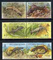 Pitcairn Islands 1993 Lizards perf set of 6 unmounted mint SG 436-41, stamps on , stamps on  stamps on reptiles, stamps on  stamps on animals, stamps on  stamps on lizards