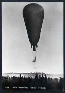 Postcard - Prof Piccard's Balloon, B&W card from Beringer & Pampafuchi, unused, stamps on , stamps on  stamps on balloons, stamps on  stamps on space