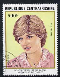 Central African Republic 1982 Princess Diana 21st birthday 500f (from Anniversaries set) superb cto used, SG 841, stamps on , stamps on  stamps on personalities, stamps on  stamps on royalty, stamps on  stamps on diana