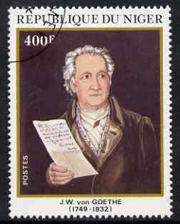 Niger Republic 1982 150th Death Anniversary of Goethe 400f (from Celebrities Anniversaries set) superb cto used, SG 889, stamps on personalities, stamps on literature, stamps on poetry