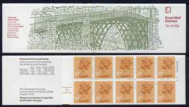 Booklet - Great Britain 1979-81 Industrial Archaeology Series #1 (Ironbridge, Telford) \A31.00 folded booklet with cyl number in margin at left SG FH1A