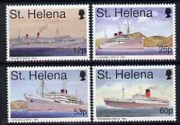 St Helena 1996 Union Castle Mail Ships #1 perf set of 4 unmounted mint SG 710-13, stamps on , stamps on  stamps on ships, stamps on  stamps on mailships, stamps on  stamps on postal, stamps on  stamps on castles