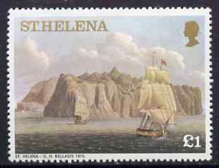 St Helena 1976 Aquatints definitive 1 St Helena in 1815, unmounted mint SG 330A, stamps on arts, stamps on ships