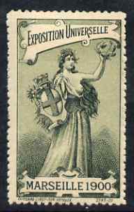 Cinderella - France 1900 International Exhibition, Marseille, perf label very fine with full gum, stamps on , stamps on  stamps on cinderella, stamps on  stamps on exhibitions, stamps on  stamps on 