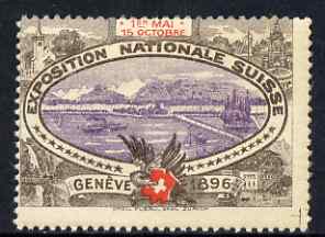 Cinderella - Switzerland National Exhibition, Geneva, perf label very fine with full gum, stamps on cinderella, stamps on exhibitions, stamps on 