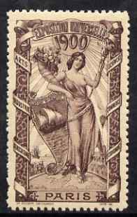 Cinderella - France 1900 International Exhibition, Paris, perf label #5 in purple-brown, fine with full gum, stamps on , stamps on  stamps on cinderella, stamps on  stamps on exhibitions, stamps on  stamps on balloons, stamps on  stamps on ships, stamps on  stamps on 