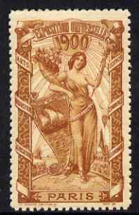 Cinderella - France 1900 International Exhibition, Paris, perf label #6 in yellow-brown, fine with full gum, stamps on , stamps on  stamps on cinderella, stamps on  stamps on exhibitions, stamps on  stamps on balloons, stamps on  stamps on ships, stamps on  stamps on 