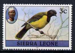 Sierra Leone 1980-82 Birds - Oriole 3c (with 1982 imprint date) unmounted mint SG 624B*, stamps on , stamps on  stamps on birds, stamps on  stamps on birds of prey