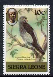 Sierra Leone 1983 Grey Parrot 10c (with 1983 imprint) unmounted mint SG 765, stamps on birds, stamps on parrots