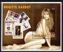 Malawi 2006 Brigitte Bardot perf m/sheet unmounted mint, stamps on , stamps on  stamps on personalities, stamps on  stamps on women, stamps on  stamps on films, stamps on  stamps on cinema, stamps on  stamps on movies, stamps on  stamps on pin-ups