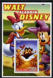 Malawi 2006 Walt Disney - Aladdin perf m/sheet unmounted mint, stamps on disney, stamps on films, stamps on cinema, stamps on movies, stamps on cartoons, stamps on 