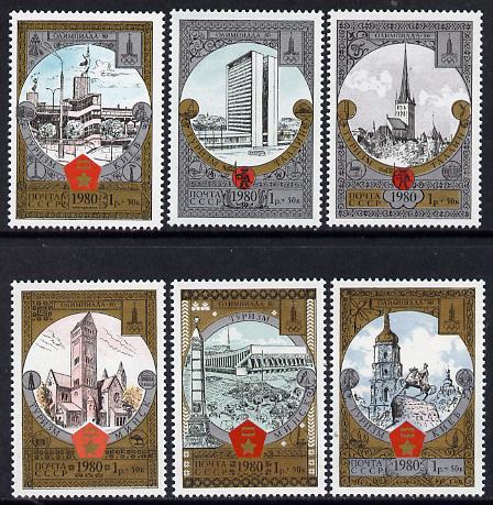 Russia 1980 'Olympics 1980 - Tourism' (8th issue) set of 6 unmounted mint, SG 4990-95 (Mi 4949-54)*, stamps on , stamps on  stamps on olympics, stamps on  stamps on sport, stamps on  stamps on tourism