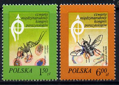 Poland 1978 Congress of Parasitologists set of 2 SG 2554-55 unmounted mint, stamps on , stamps on  stamps on insects