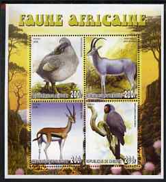 Djibouti 2006 African Fauna perf sheetlet containing set of 4 unmounted mint, stamps on , stamps on  stamps on birds, stamps on  stamps on animals, stamps on  stamps on parrots, stamps on  stamps on dodo