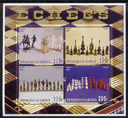 Djibouti 2006 Chess perf sheetlet containing 4 unmounted mint, stamps on , stamps on  stamps on chess