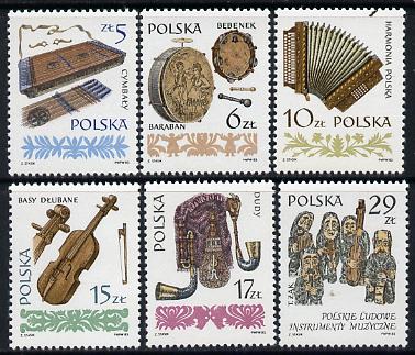 Poland 1984 Musical Instruments (1st series) set of 6 unmounted mint SG 2914-19, stamps on , stamps on  stamps on music, stamps on  stamps on musical instruments