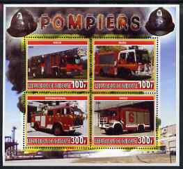 Djibouti 2006 Fire Engines #2 perf sheetlet containing 4 values unmounted mint, stamps on , stamps on  stamps on fire