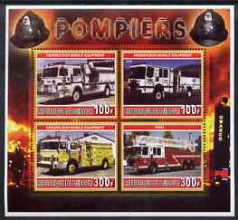 Djibouti 2006 Fire Engines #3 perf sheetlet containing 4 values unmounted mint, stamps on fire