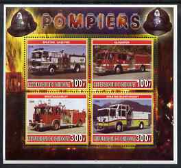 Djibouti 2006 Fire Engines #4 perf sheetlet containing 4 values unmounted mint, stamps on , stamps on  stamps on fire