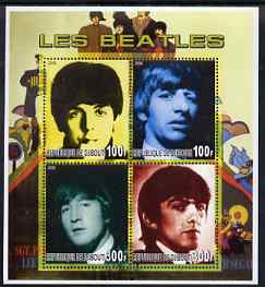 Djibouti 2006 The Beatles perf sheetlet containing 4 values unmounted mint, stamps on , stamps on  stamps on personalities, stamps on  stamps on music, stamps on  stamps on pops, stamps on  stamps on beatles