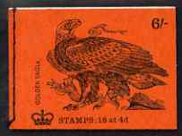 Great Britain 1968-70 Birds - Golden Eagle (red cover Oct 1970) 6s booklet complete and fine, SG QP55, stamps on , stamps on  stamps on birds, stamps on  stamps on eagles, stamps on  stamps on birds of prey, stamps on  stamps on 