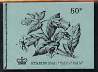 Great Britain 1971-72 British Flowers #8 - Deadly Nightshade 50p booklet (Nov 1972) complete and fine, SG DT8, stamps on flowers