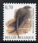 Belgium 2002-09 Birds #5 Common Swift 0.70 Euro unmounted mint SG 3704a, stamps on birds, stamps on 