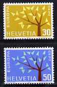 Switzerland 1962 Europa perf set of 2 unmounted mint SG 668-69, stamps on , stamps on  stamps on europa