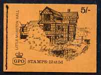 Great Britain 1968-70 English Homes - Little Moreton Hall 5s booklet (Feb 1969) complete and fine SG HP27, stamps on , stamps on  stamps on buildings, stamps on 