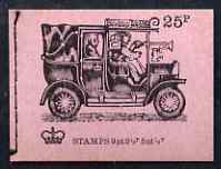 Great Britain 1971-73 Veteran Transport #6 - Taxi Cab 25p booklet (Dec 1972) complete and fine, SG DH49, stamps on transport, stamps on 