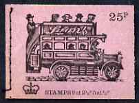 Great Britain 1971-73 Veteran Transport #2 - B-Type Omnibus (Lyons Tea) 25p booklet (Aug 1971) complete and fine, SG DH42, stamps on , stamps on  stamps on transport, stamps on  stamps on buses, stamps on  stamps on  tea , stamps on  stamps on 