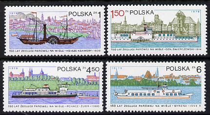 Poland 1979 Navigation on River Vistula set of 4 unmounted mint SG 2619-22, stamps on , stamps on  stamps on rivers   ships