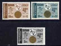 Sudan 1965 Centenary of ITU perf set of 3 unmounted mint, SG 242-44, stamps on , stamps on  stamps on , stamps on  stamps on  itu , stamps on  stamps on communications