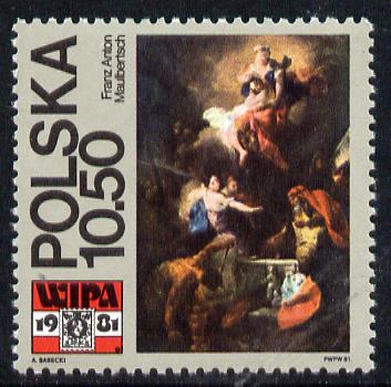Poland 1981 'WIPA 81' Stamp Exhibition 10z50 (Painting) unmounted mint SG 2728, stamps on , stamps on  stamps on arts, stamps on  stamps on stamp exhibitions
