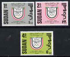 Sudan 1984 1st Olympic Week perf set of 3 unmounted mint, SG 408-10, stamps on olympics