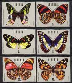 Liberia 1974 Tropical Butterflies set of 6 unmounted mint, SG 1210-15, stamps on butterflies