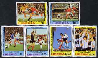 Liberia 1978 Football World Cup Winners perf set of 6 unmounted mint SG 1356-61, stamps on , stamps on  stamps on football, stamps on  stamps on sport