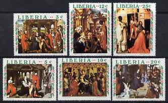 Liberia 1970 Christmas - Adoration of the Magi set of 6 unmounted mint SG 1043-48, stamps on , stamps on  stamps on christmas, stamps on  stamps on arts, stamps on  stamps on 