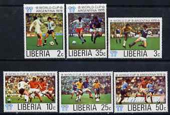 Liberia 1978 Football World Cup perf set of 6 unmounted mint SG 1341-46, stamps on , stamps on  stamps on football, stamps on  stamps on sport