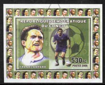 Congo 2006 Footballers #3 Frank Lampard imperf sheetlet cto used, stamps on , stamps on  stamps on personalities, stamps on  stamps on football, stamps on  stamps on sport