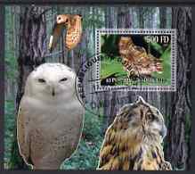 Djibouti 2006 Owl & Butterfly #1 perf m/sheet fine cto used, stamps on , stamps on  stamps on butterflies, stamps on  stamps on birds, stamps on  stamps on owls, stamps on  stamps on birds of prey