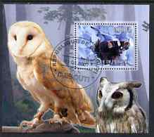 Djibouti 2006 Owl & Butterfly #3 perf m/sheet fine cto used, stamps on butterflies, stamps on birds, stamps on owls, stamps on birds of prey