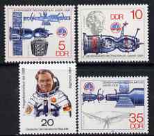 Germany - East 1978 Soviet - East German Space Flight (2nd issue) perf set of 4 unmounted mint, SG E2069-72, stamps on space, stamps on 