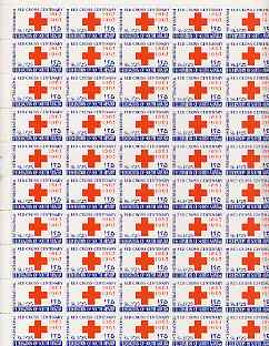 South Arabian Federation 1965 Red Cross perf set of 2 in complete (folded) sheets of 50 unmounted mint, SG 154-7, stamps on , stamps on  stamps on red cross, stamps on  stamps on medical