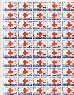 South Arabian Federation 1965 Red Cross perf set of 2 in complete (folded) sheets of 50 unmounted mint, SG 154-7, stamps on , stamps on  stamps on red cross, stamps on  stamps on medical