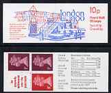 Booklet - Great Britain 1979-80 London 1980 10p booklet complete including 'Circular retouch inside loop of 8' on 8p, R2/1, SG spec UMFB11f, stamps on 