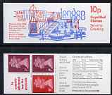 Great Britain 1979-80 London 1980 10p booklet complete including 'Large flaw on neck' on 1p, R1/2, SG spec UMFB11b, stamps on 