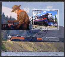 Djibouti 2007 Steam Trains #1 perf m/sheet with Scouts in background fine cto used