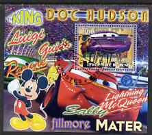 Benin 2007 Disney's Lightning McQueen #6 perf m/sheet showing Ramone fine cto used, stamps on disney, stamps on films, stamps on cinema, stamps on movies, stamps on cartoons, stamps on cars